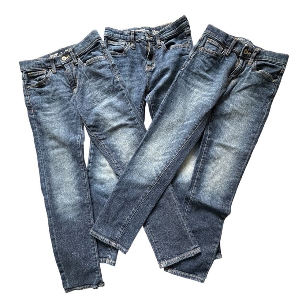 Old Navy Boys' 3 Prs 360° Stretch Slim Built-In Tough Denim Skinny Jeans Size 10